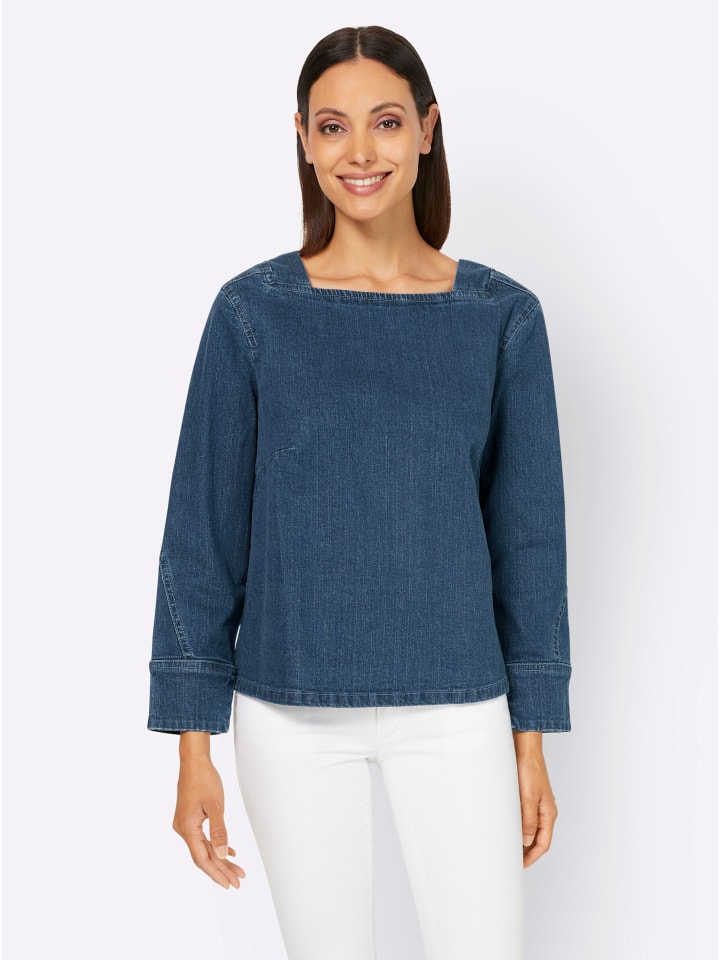 

Джинсовая блузка цвета синего камня Heine