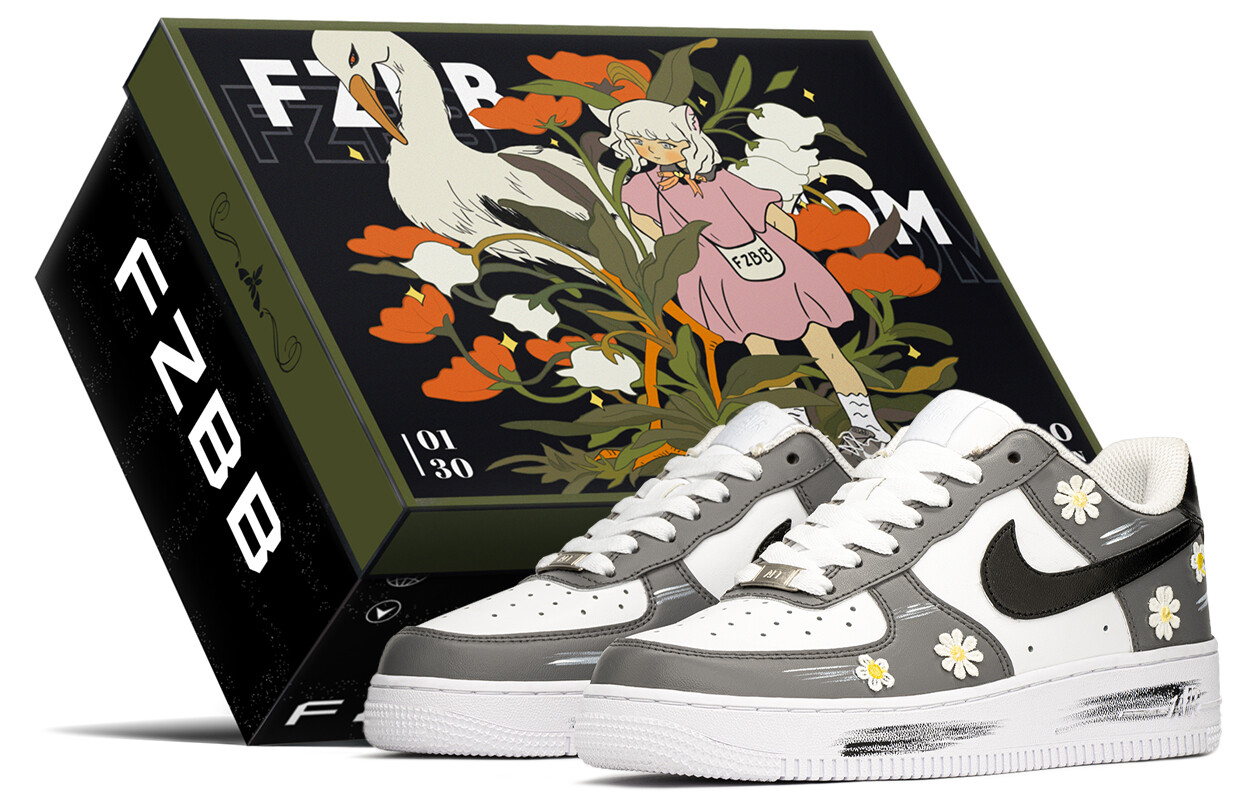 

Кроссовки Nike Air Force 1 Skateboarding Shoes Women's Low-top Black/grey, черный/серый