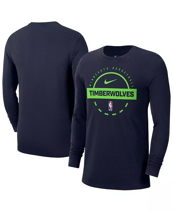 

Мужская синяя майка Minnesota Timberwolves Authentic с длинными рукавами для тренировок Nike