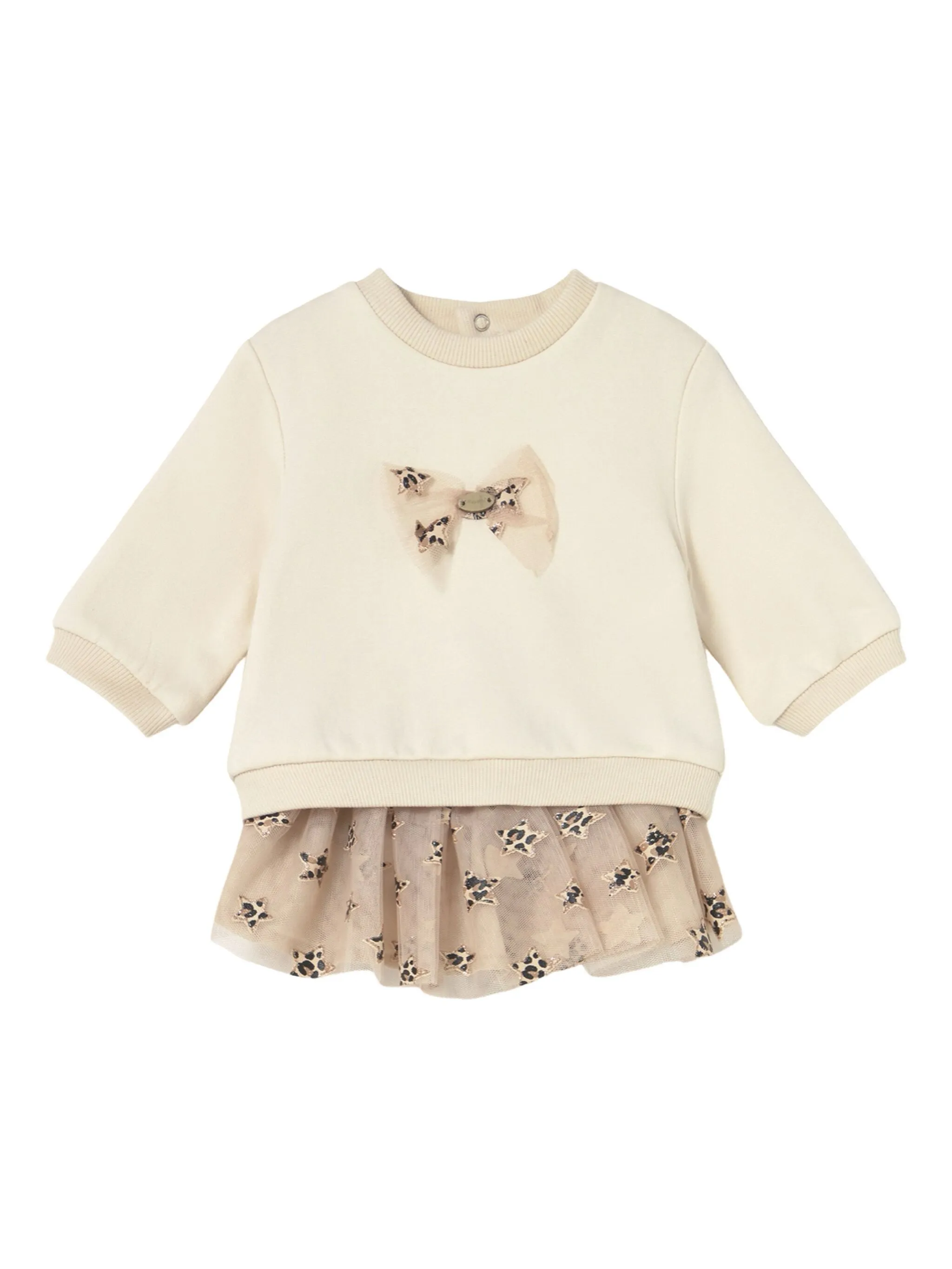 

Комплект из толстовки и юбки с бантом Mayoral, бежевый