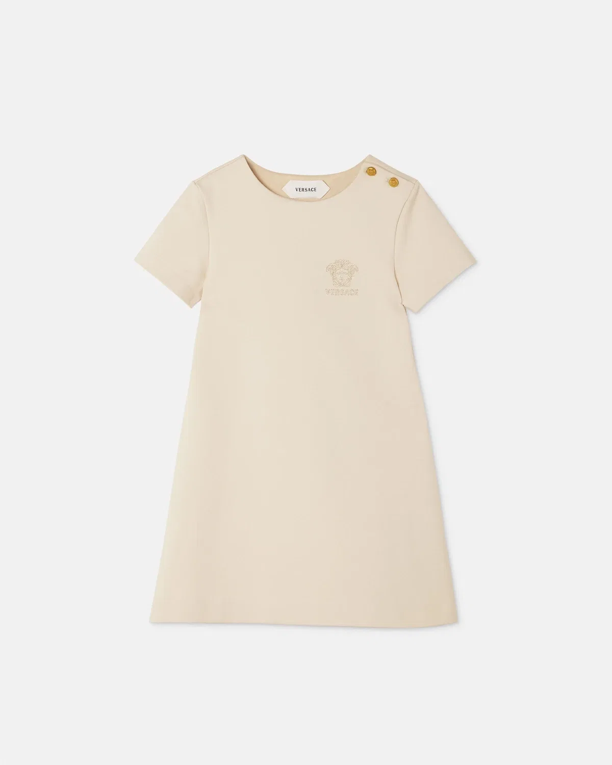 Детское платье Milano-Stitch с вышитым логотипом VERSACE, бежевый