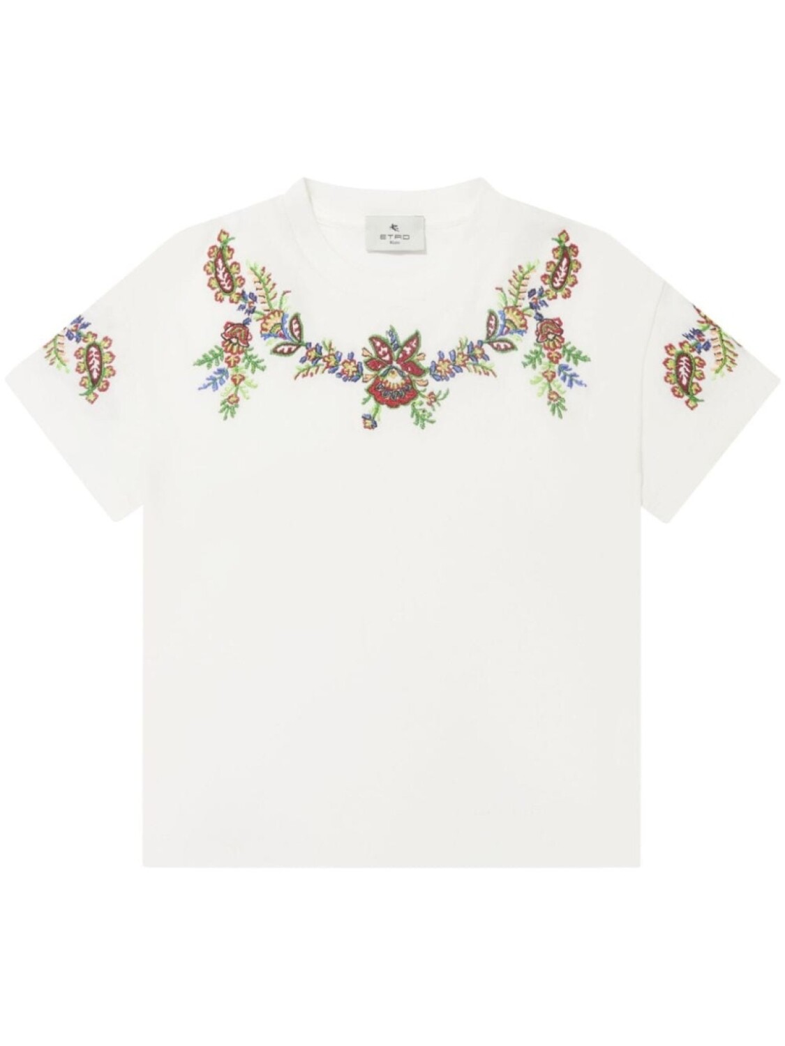 

Футболка с цветочной вышивкой ETRO KIDS, белый