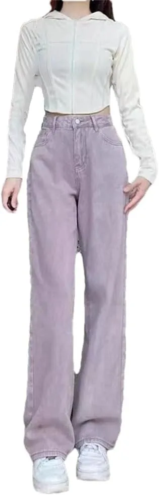 

Женские джинсы Vintage Purple, высокая посадка, прямой крой