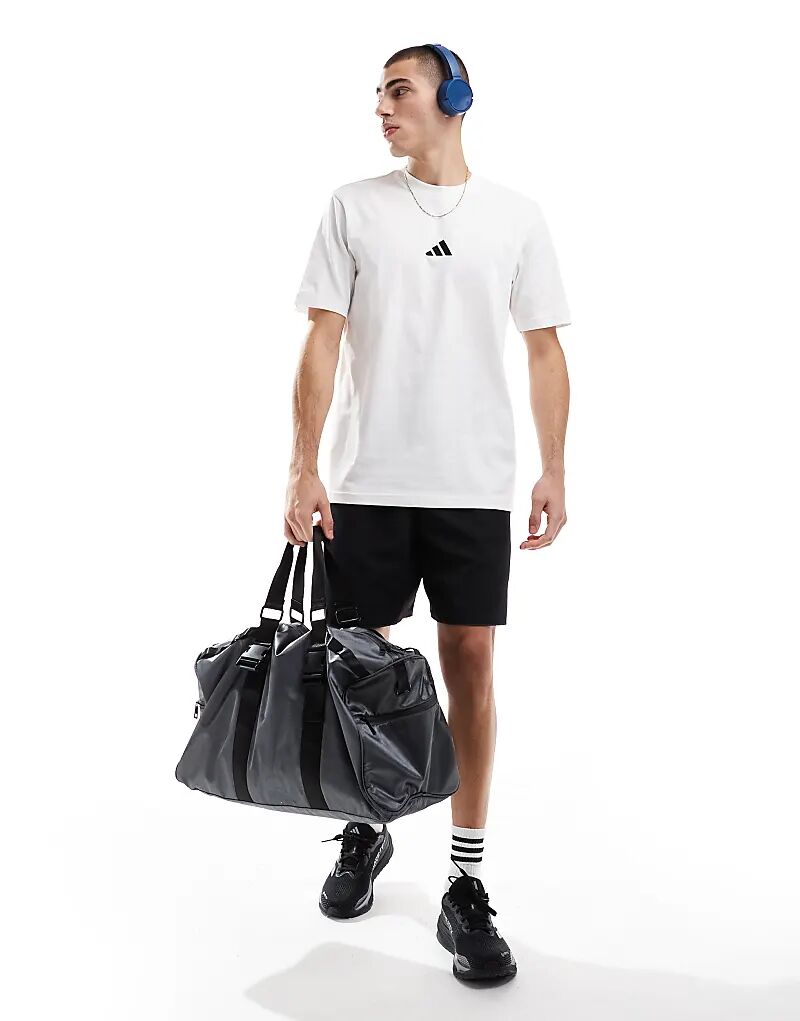 Футболка adidas Performance essentials small logo single jerseye белого цвета — фото 3
