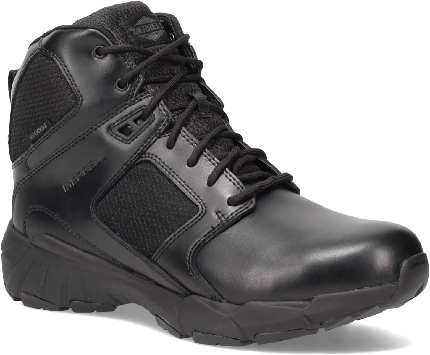 

Тактические водонепроницаемые военные ботинки Merrell Unisex-Adult Fullbench Mid, черный