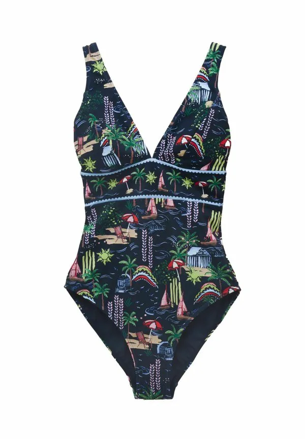 

Купальник стандартного кроя с вставками Joules, Navy Holiday Icons, Синий, Купальник стандартного кроя с вставками Joules, Navy Holiday Icons