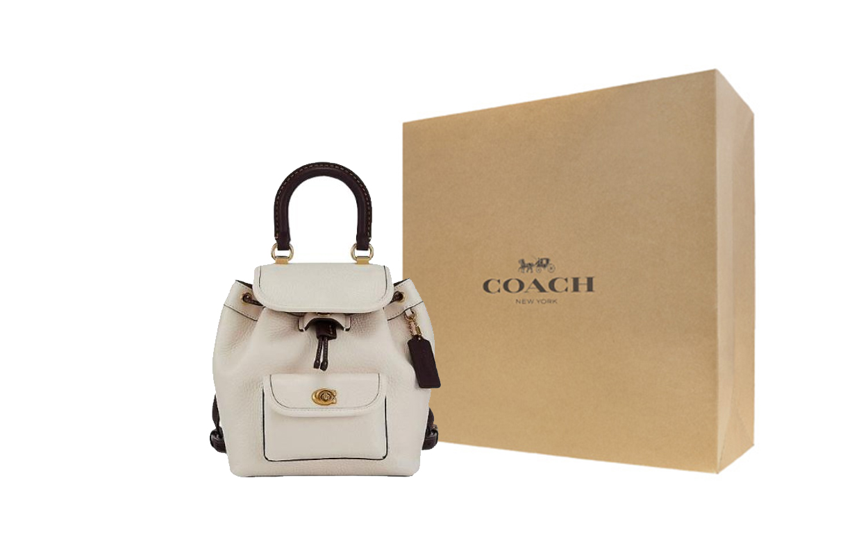 

COACH Сумка рюкзак из коровьей кожи среднего размера женская белая