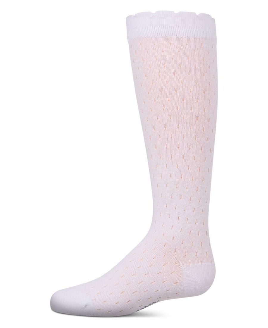 

Повальные мягкие эластичные хлопковые носки до колена для девочек MeMoi, White