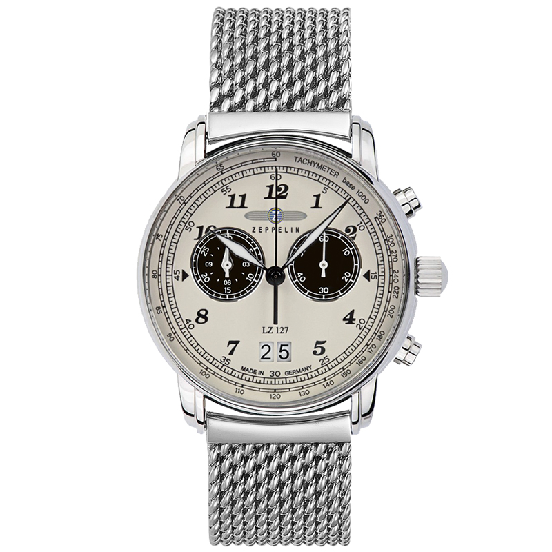 

ZEPPELIN Часы Piaget Collection Quartz Movement Men's Watch Watch 40 White Dial Steel Strap, 8684M-5
