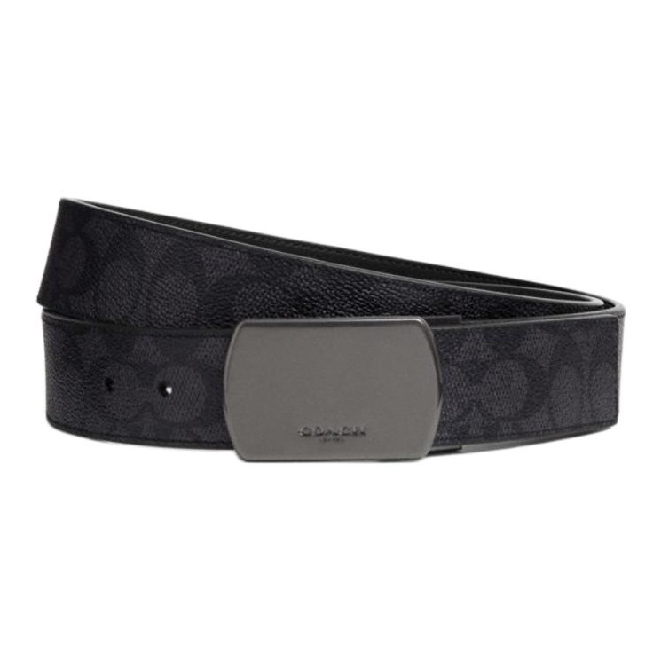 

COACH Мужской ремень из искусственной кожи черный шириной 3,8 см, Black