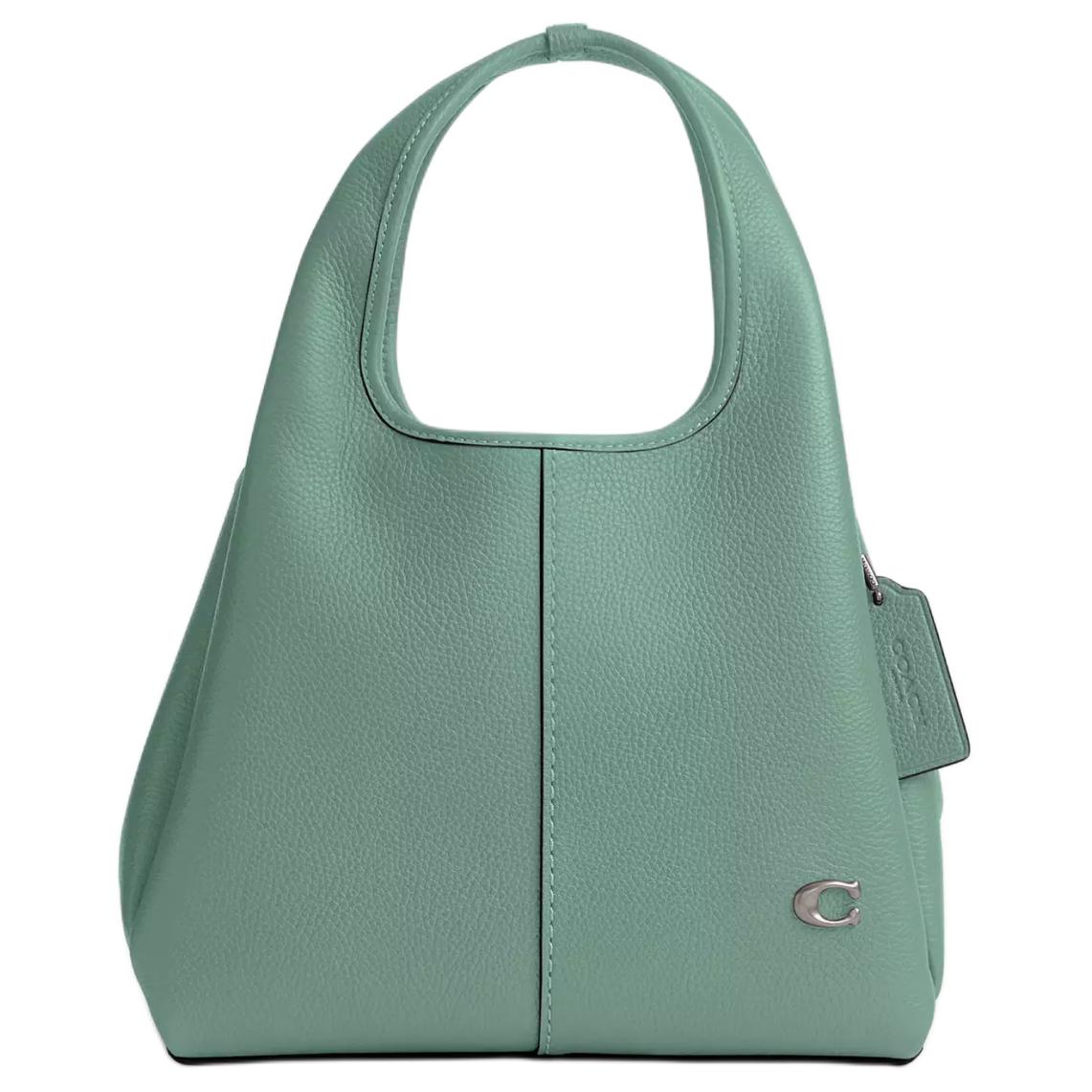 

COACH Лана полированная кожаная сумка через плечо среднего размера женская голубая кристалл