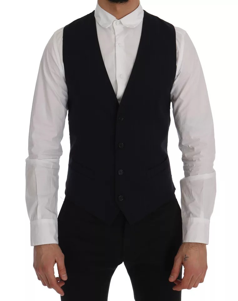 

Синий жилет шерстяной стрейч STAFF Vest Dolce & Gabbana