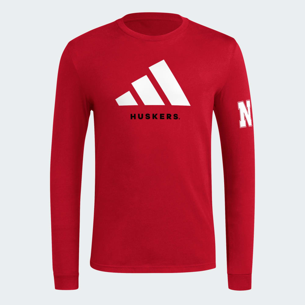 

Футболка Adidas Nebraska Cornhuskers adi DNA Cotton Long Sleeve Tee, цвет Team Power Red/Multi