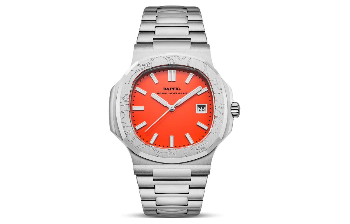 

A BATHING APE Часы Automatic Mechanical Movement Stainless Steel Strap Japanese / Korean Watch Unisex Green Dial, Orange Watch Dial