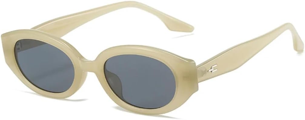 

Популярные модные овальные женские солнцезащитные очки класса люкс в стиле ретро, ​​гелевые цветные очки с защитой от УФ-излучения UV400, мужские очки с заклепками UATXTAU, Jelly Khaki Grey