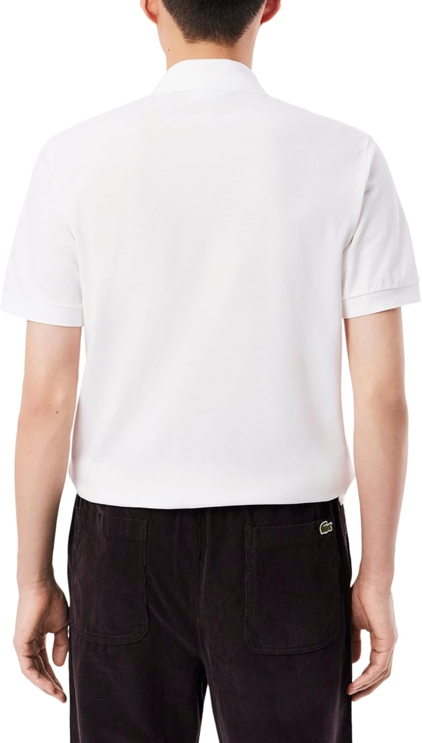 Футболка-поло Lacoste, мужская классическая, светло-белый — фото 3