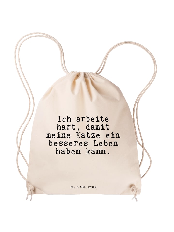 

Mr. & Mrs. Panda Спортивная сумка Я усердно работаю, чтобы... с... кремового цвета