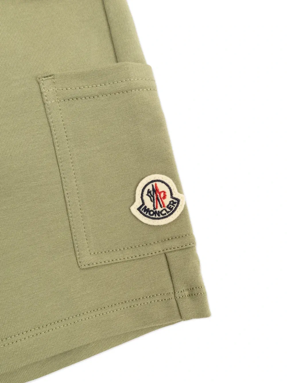 Шорты с накладными карманами Moncler Enfant, зеленый — фото 3