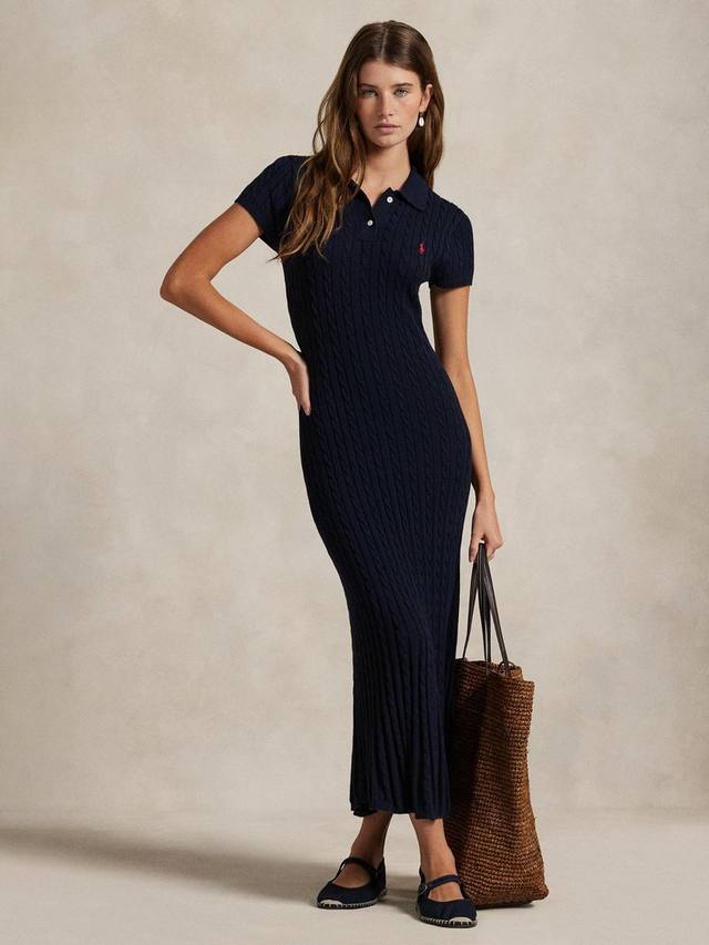 

Хлопковое платье-свитер с короткими рукавами Ralph Lauren, Navy