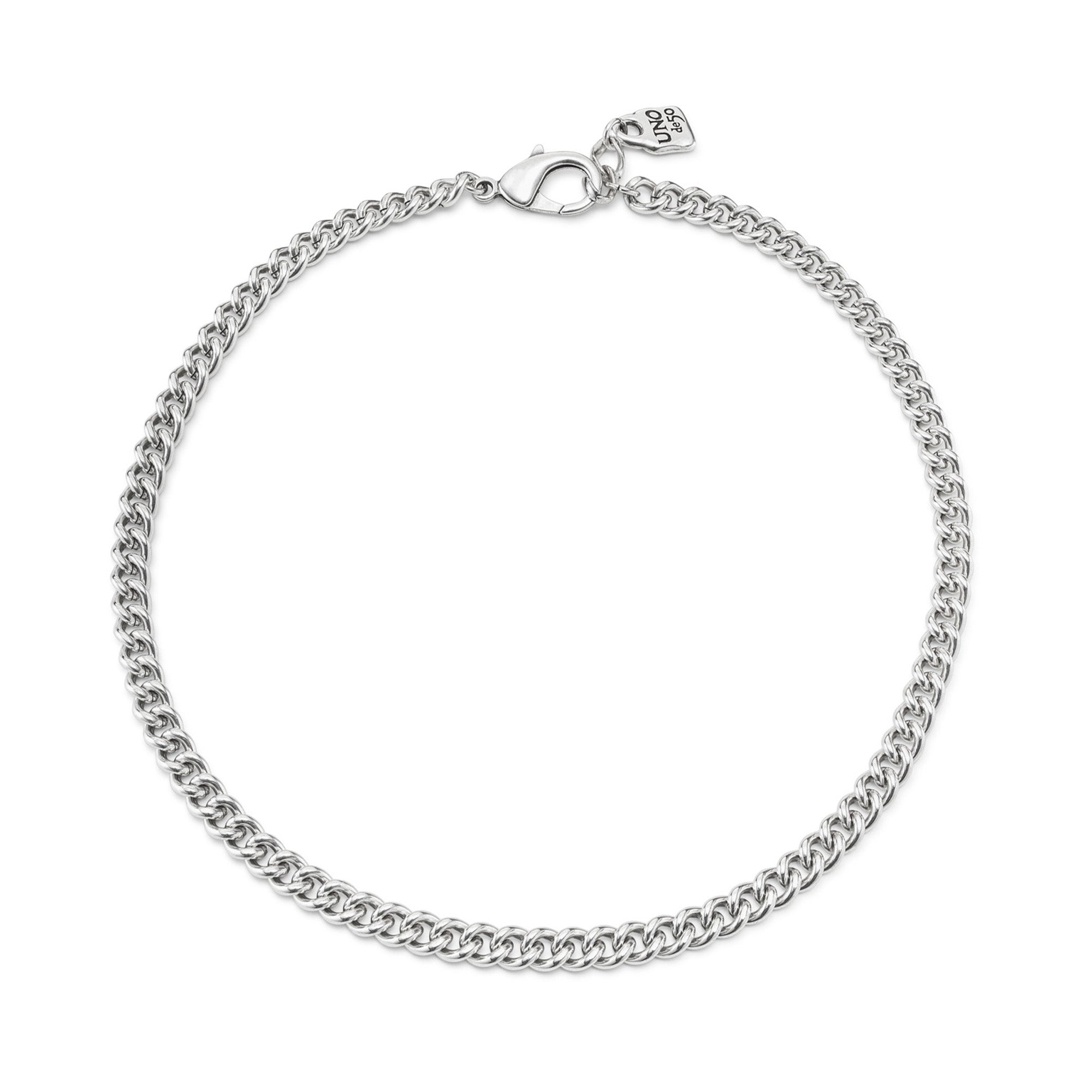 

Ожерелье с цепочкой из металла, покрытого серебром. Unode49, серебряный