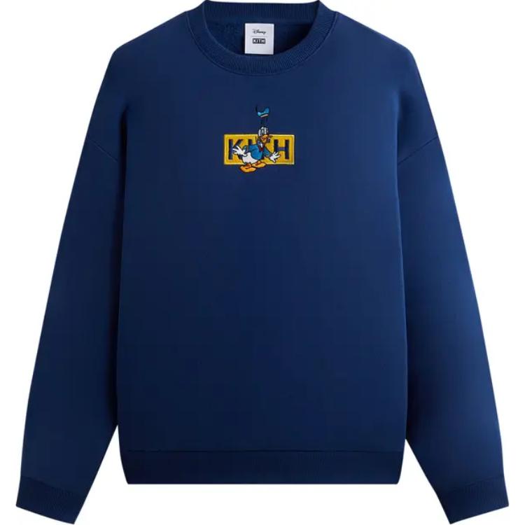 

For Mickey & Friends Cyber Monday Donald Duck Classic Logo Williams Crewneck KITH, синий