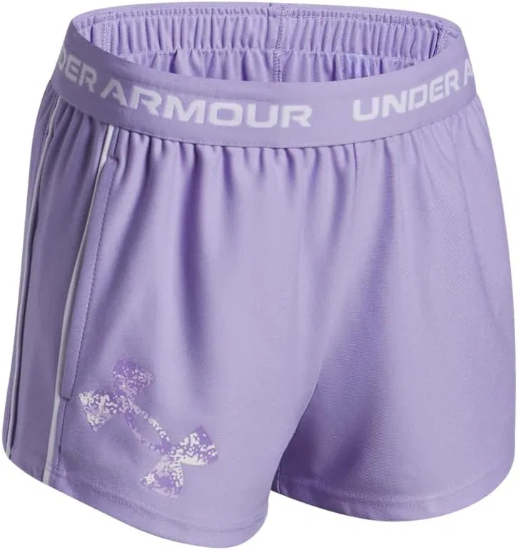 Шорты Under Armour Girls' Tech Play Up Logo Shorts, (538) Transparent/White/White — фото 3