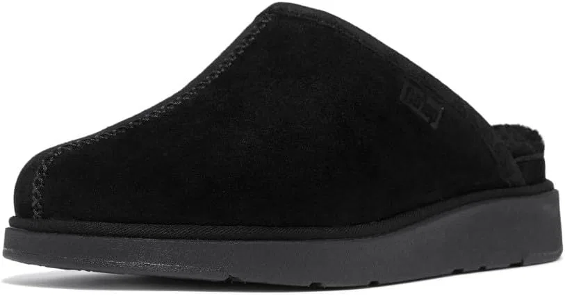Мужские замшевые тапочки Fitflop Gen-ff с подкладкой из овчины, Black — фото 4