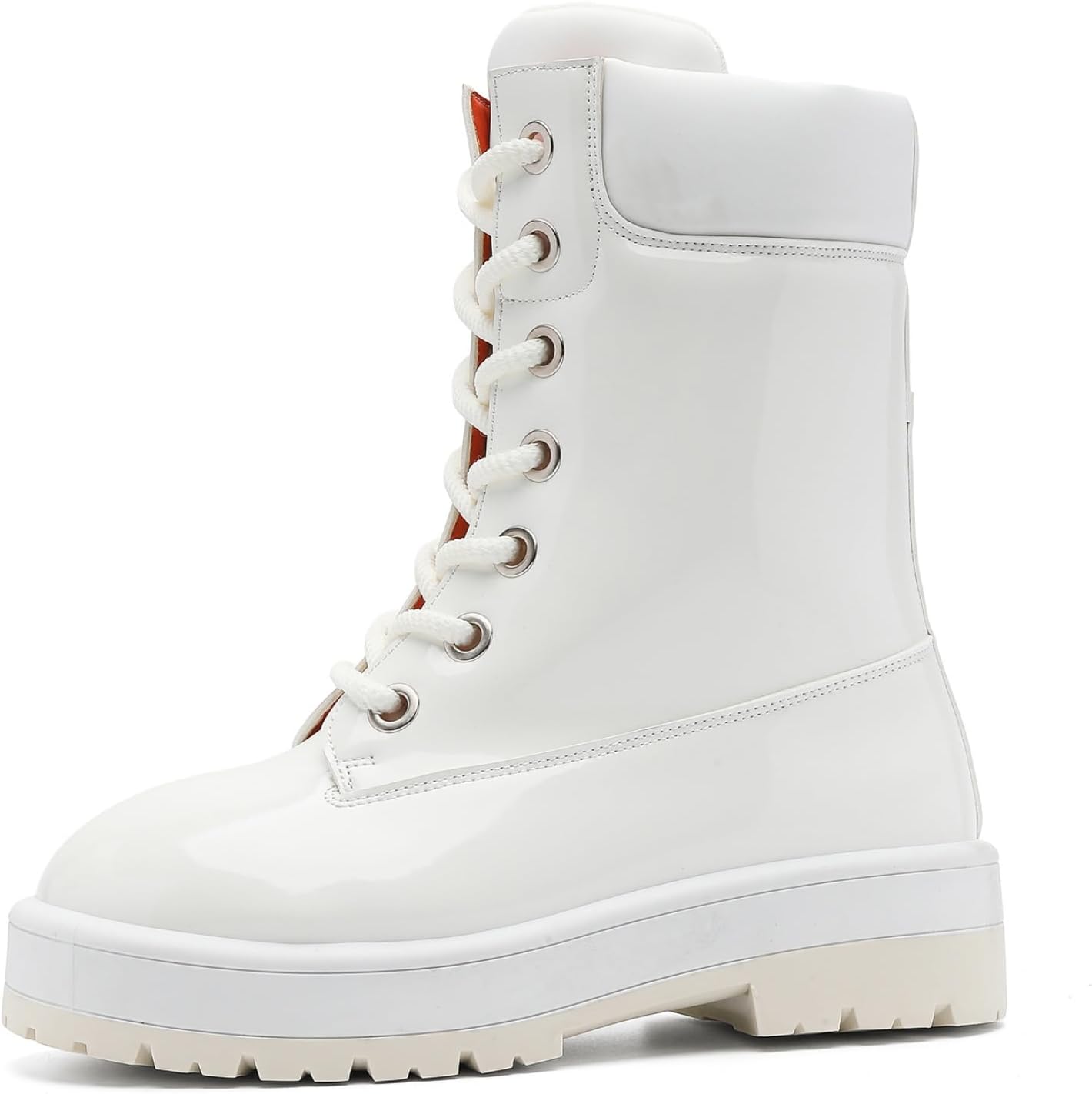 

Мужские модные кожаные ботинки YRZHGDL до середины голени, оксфорды с платформой, круглый носок, белый