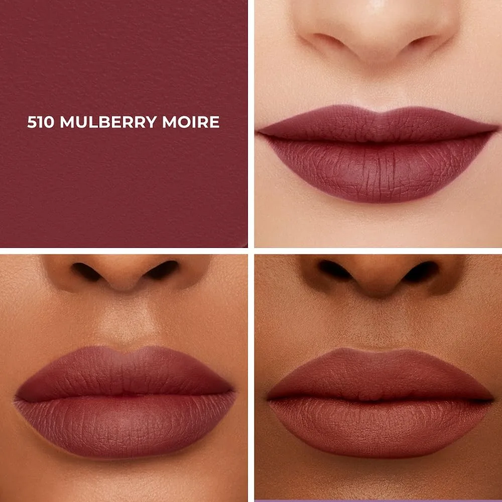 Laura Mercier Caviar Smoothing Matte помада, 16 часов увлажнения, стойкое покрытие, насыщенный цвет, устойчива к смазыванию и переносу, с гиалуроновой кислотой и витамином E, 510 Mulberry Moire -Deep Warm Brick Red — фото 3