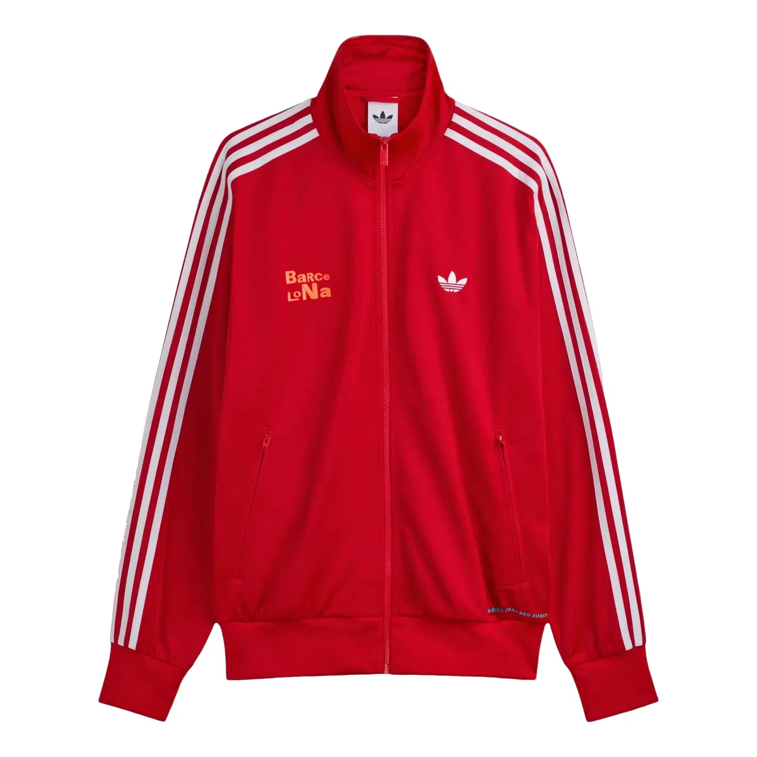 Спортивная куртка Adidas x Bad Bunny DtMF Tour Merch Barcelona Firebird Track Jacket 'Red' LG9052, красный — фото 2