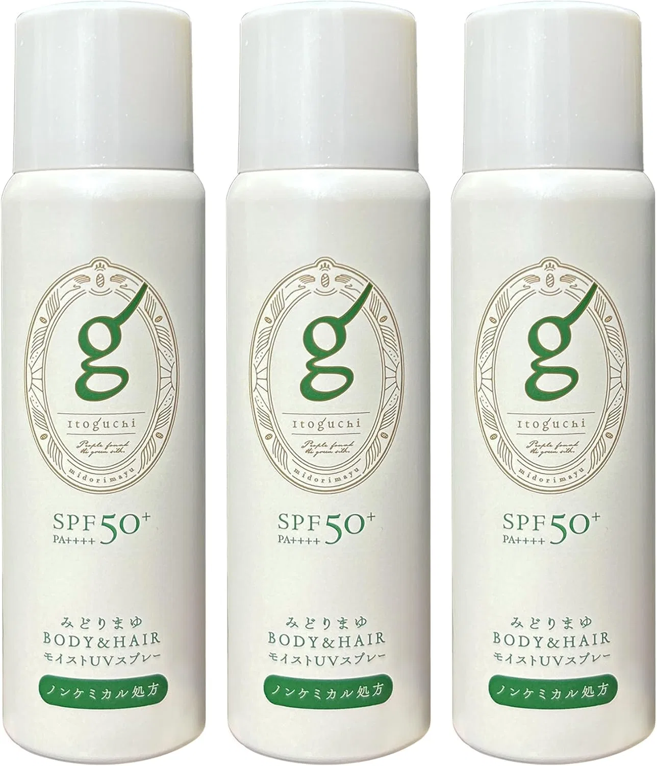 Спрей для загара Itoguchi UV Spray SPF50+ PA++++, 3 шт. по 60 г, без химических фильтров, водостойкий
