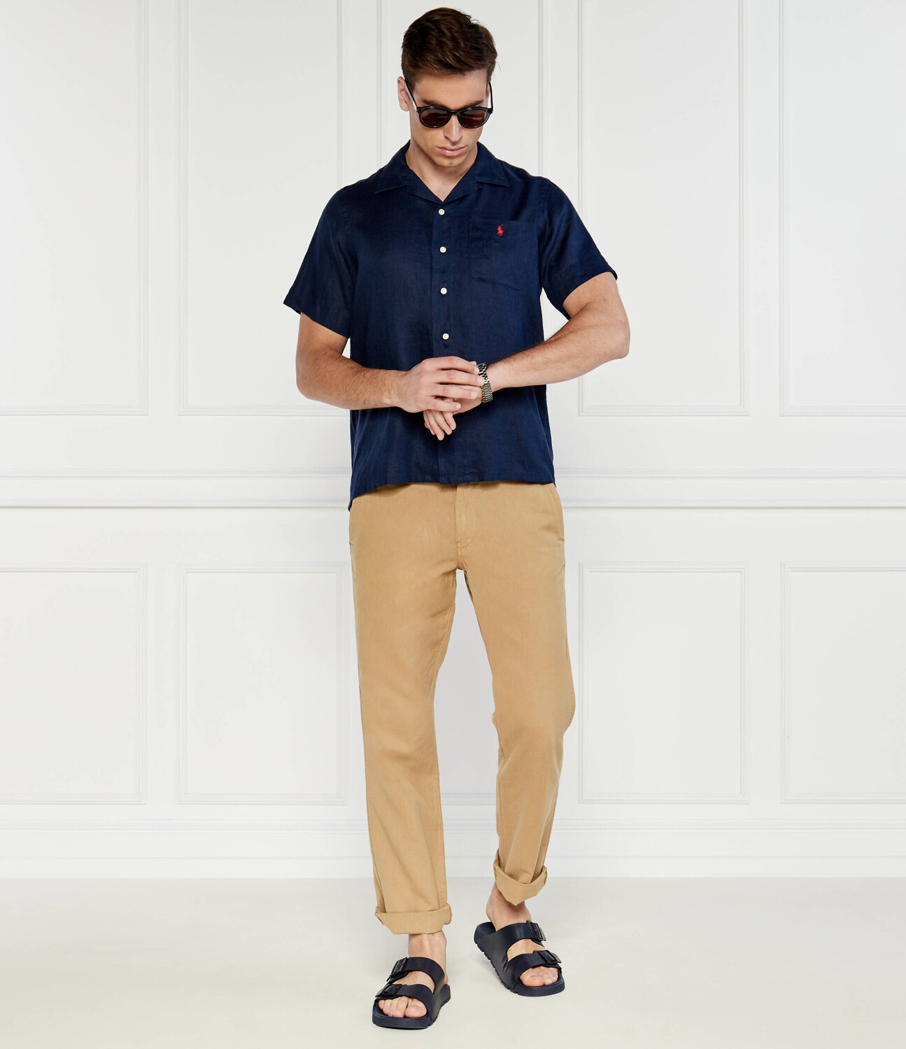 Льняная рубашка POLO RALPH LAUREN CLADY Classic fit, темно-синий — фото 2