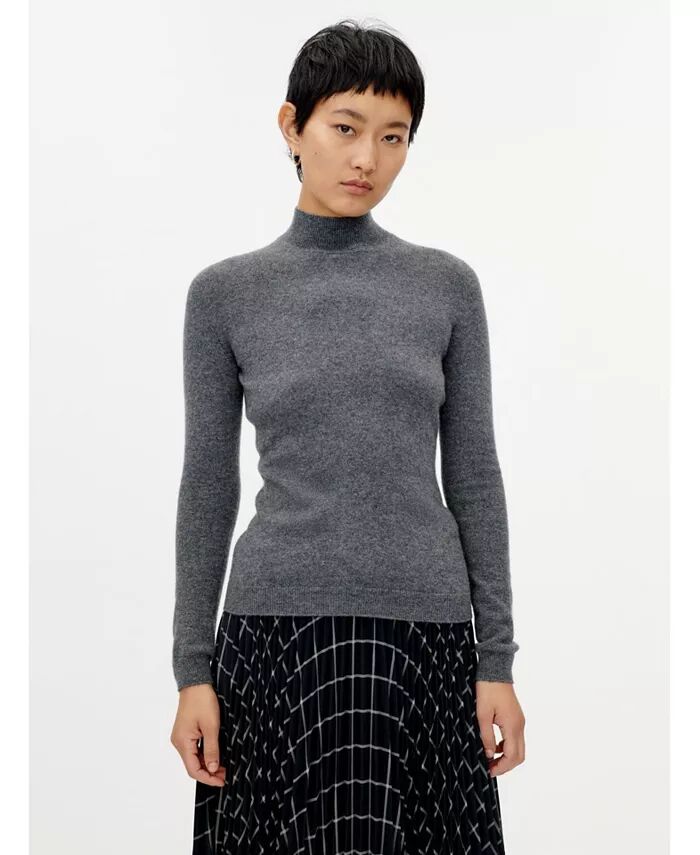 

Женский кашемировый свитер с воротником-стойкой Gobi Cashmere, серый