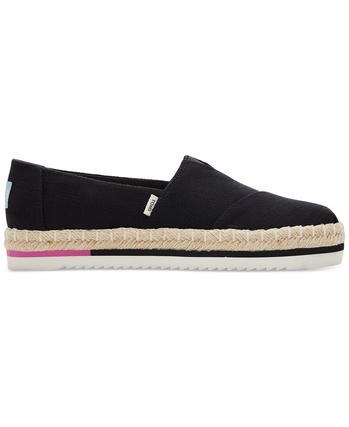 Женские слипоны Alpargata на платформе из переработанных материалов TOMS, черный — фото 2