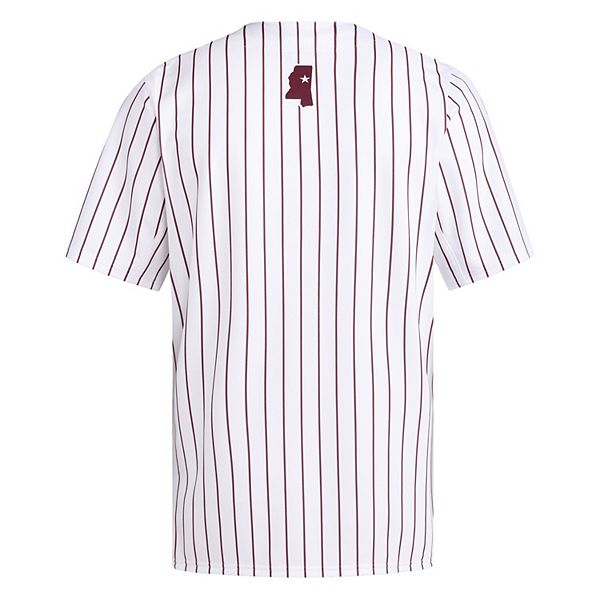 Мужская белая бейсбольная футболка Mississippi State Bulldogs Adidas — фото 4