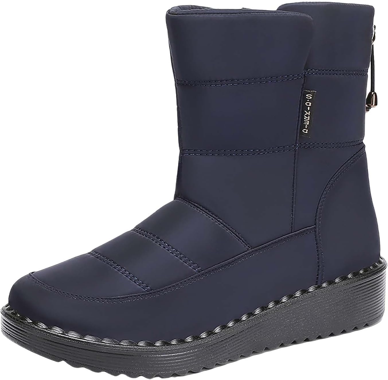 

Мужские и женские зимние ботинки на снег, утепленные, с искусственным мехом, оксфордская ткань, противоскользящая подошва, высокие, на платформе, ботильоны Generic, синий