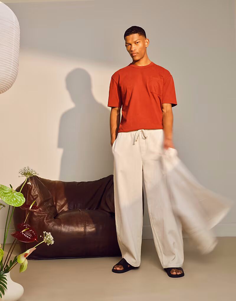 

Брюки Topman из твила цвета стираного экрю