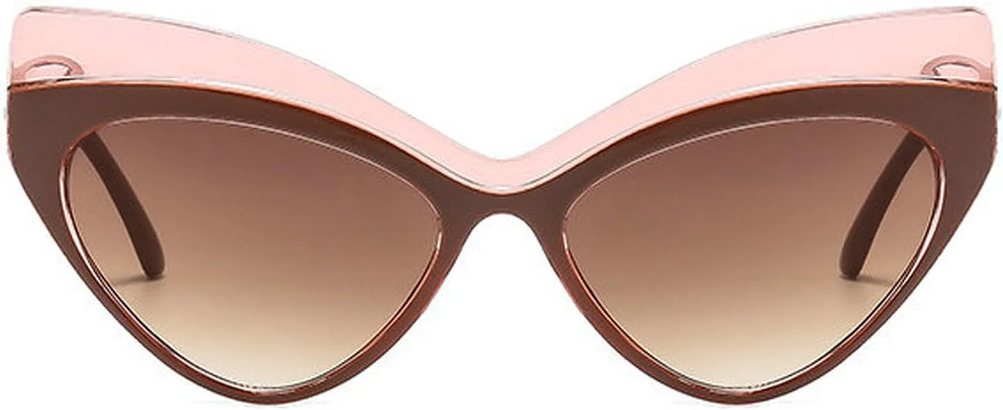 

COTIA Модные солнцезащитные очки в стиле «кошачий глаз» в стиле панк, винтажные треугольные солнцезащитные очки для женщин, ретро-очки, оттенок W35, Tea Pink