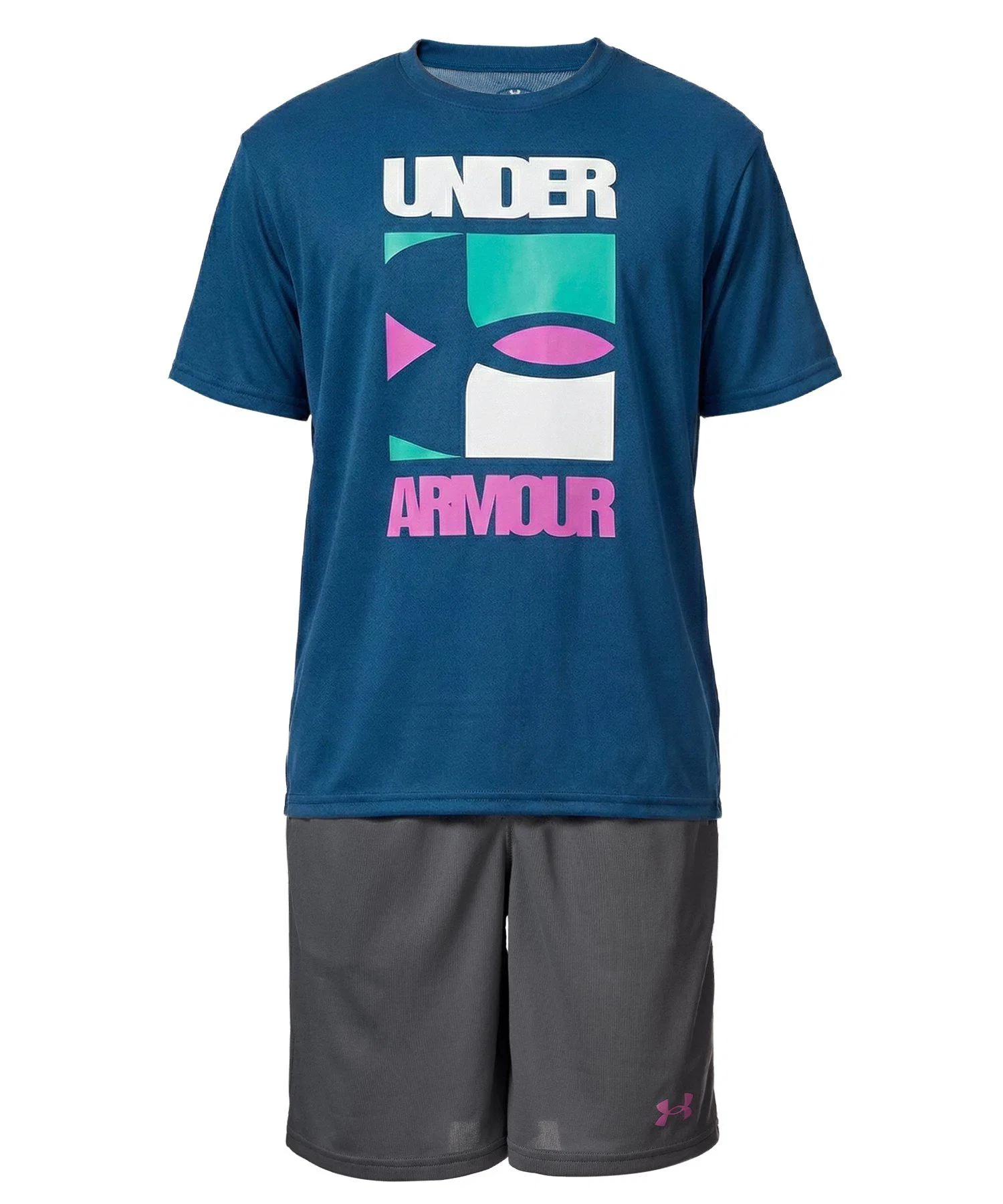 Детская футболка и шорты для тренировок UNDER ARMOUR синие