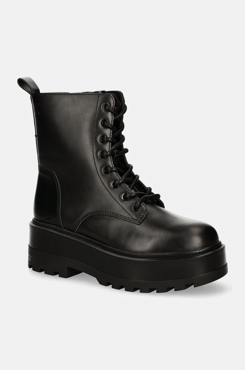 Ботинки Calvin Klein Jeans FLATFORM HIGH LACE UP MG DL, черный