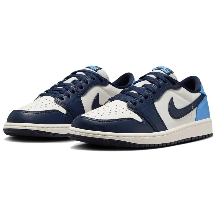 Air 1 Original, без оригинальной коробки, устойчивые к истиранию, дышащие, низкие Jordan, черный белый синий — фото 4