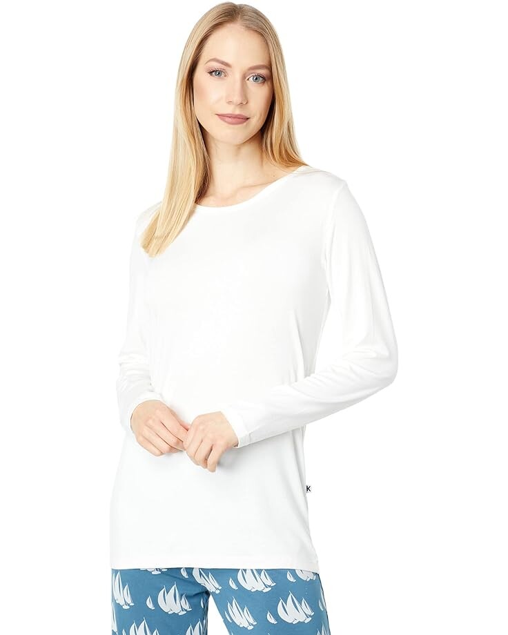 

Пижамный комплект Kickee Pants Long Sleeve Loosey Goosey Tee & Pants PJ Set, цвет Deep Sea Sailboat Race