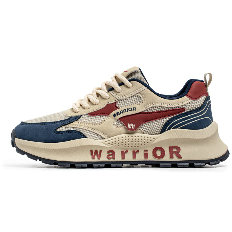 

WARRIOR Нескользящие, износостойкие, дышащие низкие повседневные туфли для мужчин, бежевые, синие, красные