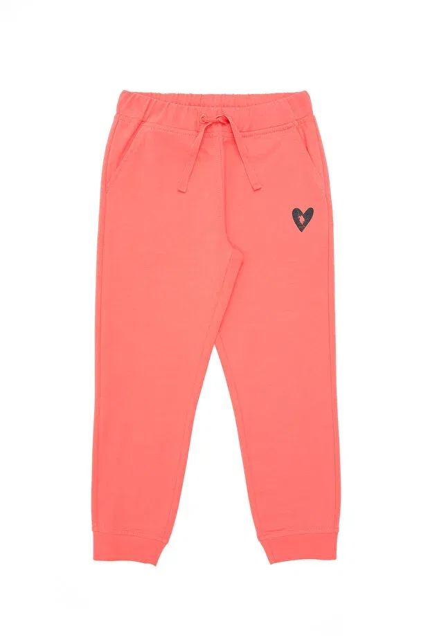Детские спортивные штаны для девочек с принтом U.S. Polo Assn., Pomegranate Blossom — фото 2