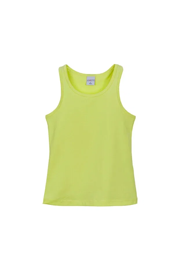 Детская майка для девочек хлопковая Basics Lovetti, Neon Yellow