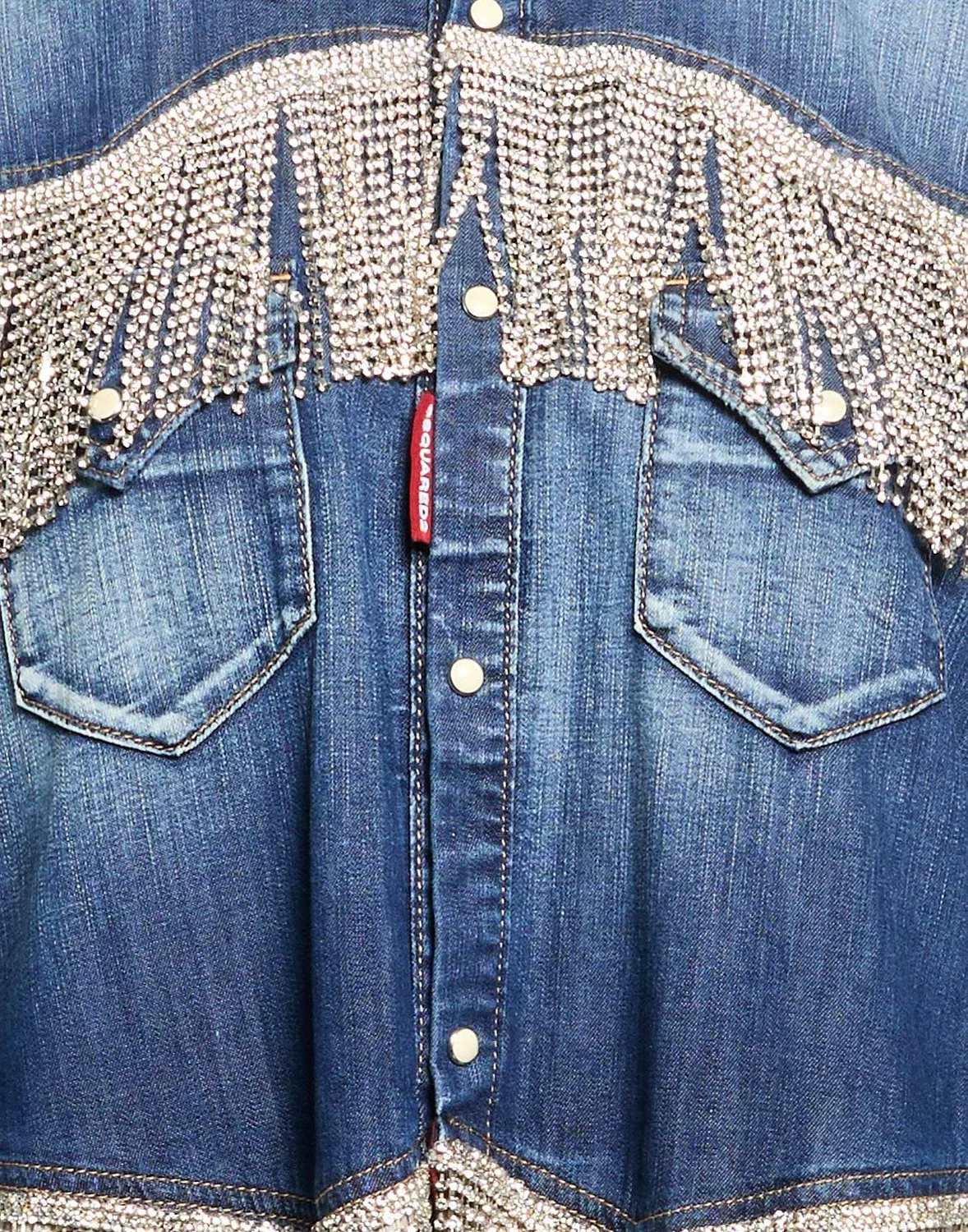 Женская джинсовая рубашка с длинным рукавом Dsquared2, синий — фото 4