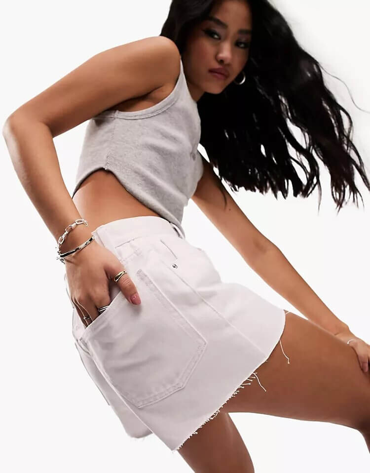 

Джинсовые шорты свободного кроя ASOS DESIGN, белый