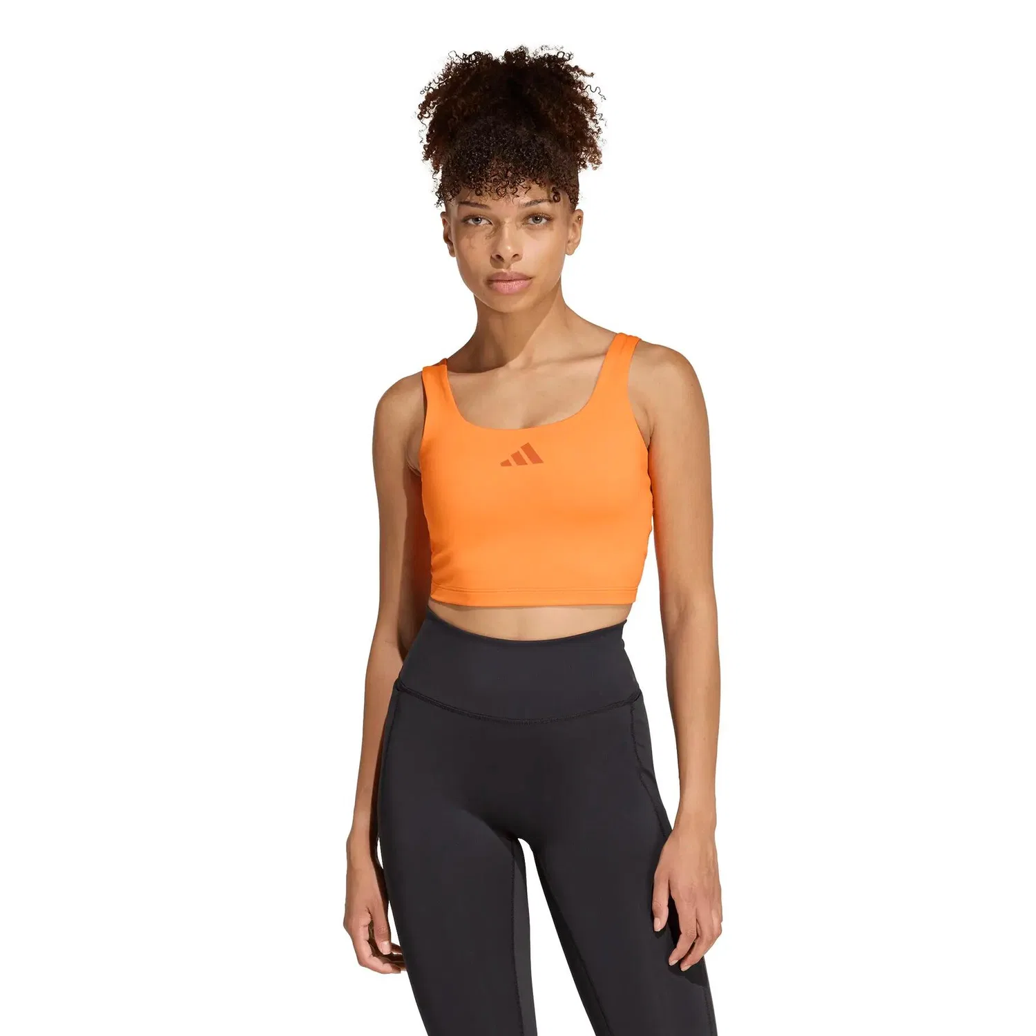 Женский спортивный топ adidas Optime Workout Twist Light, Orange — фото 2