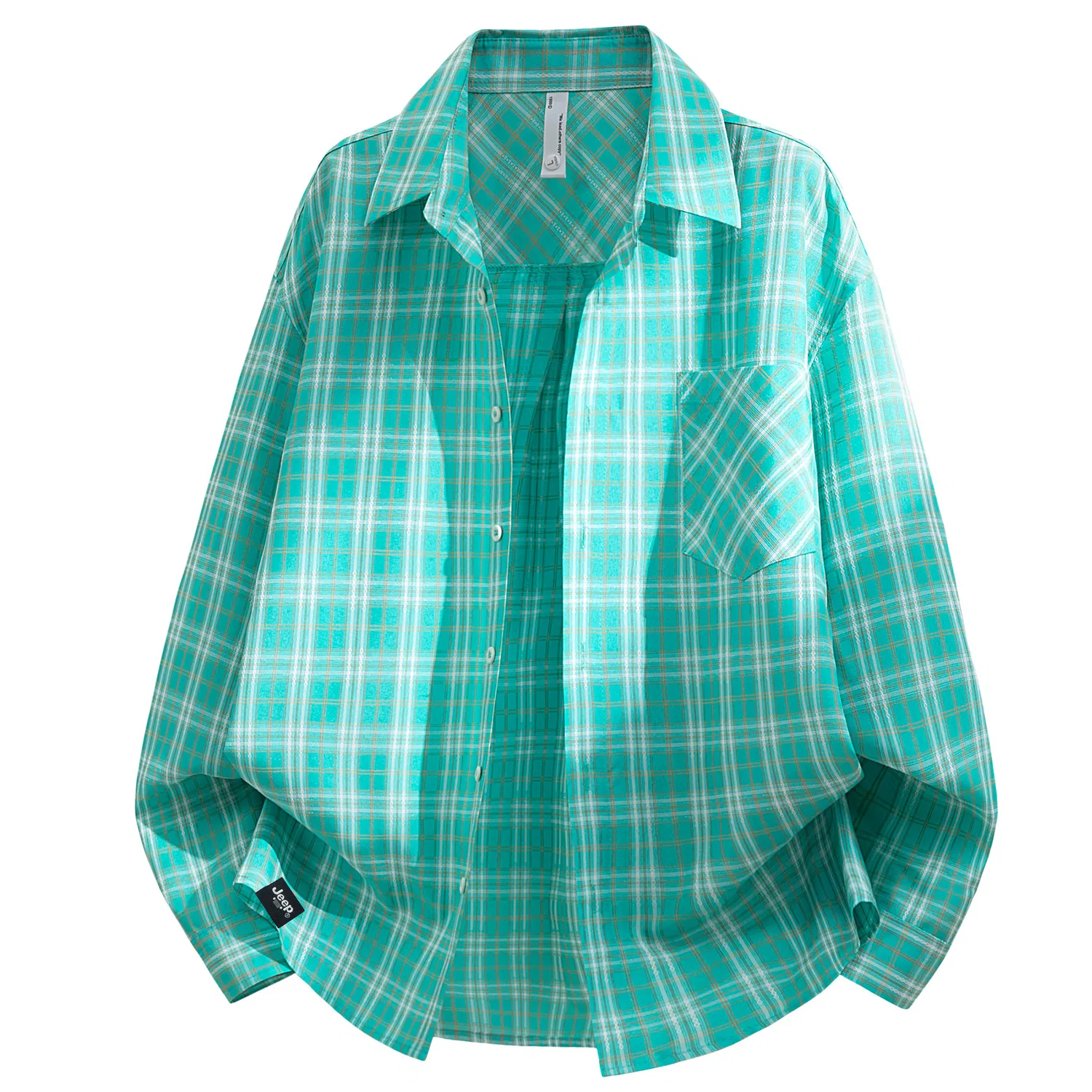 Детская рубашка в клетку Green White Plaid Jeep, Green White Plaid