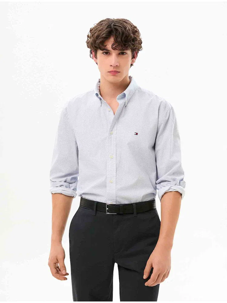 Рубашка с мелким узором, Regular fit TOMMY HILFIGER, Sky Blue
